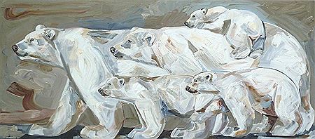 Les ours blancs et leurs petits