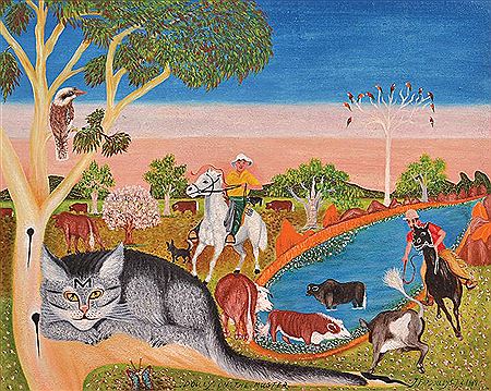 Douly on the Muster 1969 by James Nicholas Fardoulys - Auction record, sale price, and art valuation. Compare with similar artists and explore comparable artworks.