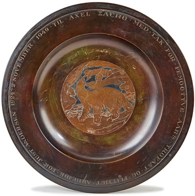 Bronze bowl by Just Andersen - Auction record, sale price, and art valuation. Compare with similar artists and explore comparable artworks.