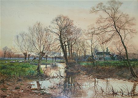 OLD HOUSE NEAR TAPLOW by Arthur Willett - Auction record, sale price, and art valuation. Compare with similar artists and explore comparable artworks.