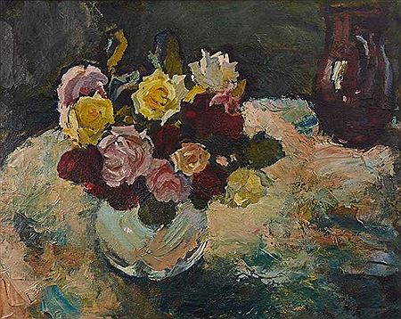 Still Life with Flowers and Jar
