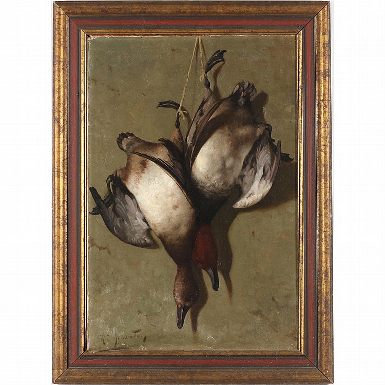 Sample artwork by Reuben Le Grande Johnston (1851 - 1918), known for landscapes with animal, portrait, genre - View similar artists and auction records
