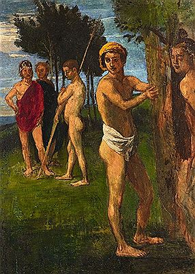 Five Men in a Landscape by Hans Marees - Auction record, sale price, and art valuation. Compare with similar artists and explore comparable artworks.