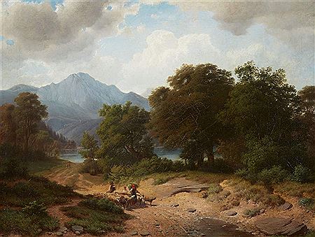 Mountainous Landscape with Shepherds