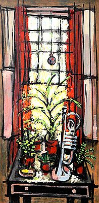 Garden Window with a Trumpet