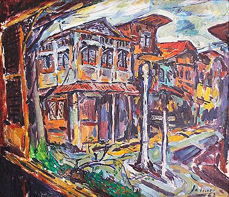 Houses (seen through window)