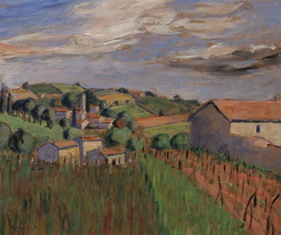 Landscape with buildings