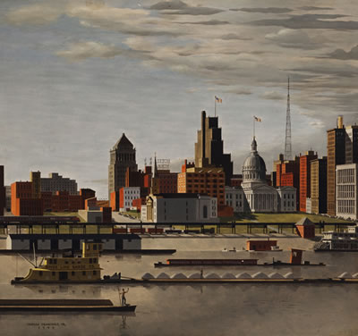 City of St. Louis Riverfront, 1949 by Thomas Fransioli - Auction record, sale price, and art valuation. Compare with similar artists and explore comparable artworks.
