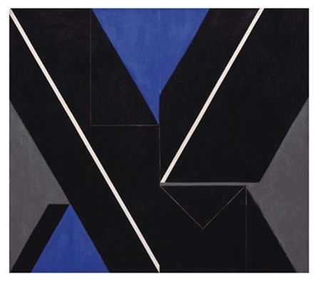 Geometrización en negro y azul