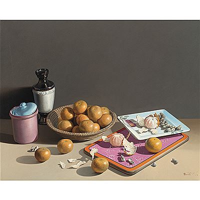 De la serie Bodegones - mandarinas y cacahuates