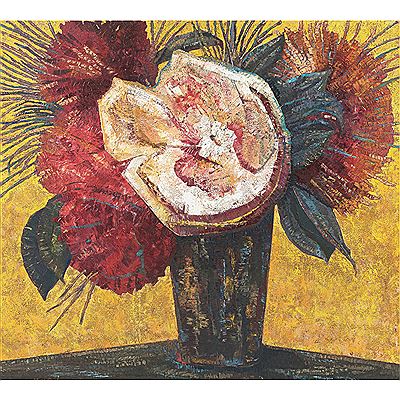 Bouquet de flores blancas y rojas (a Fantin-Latour)