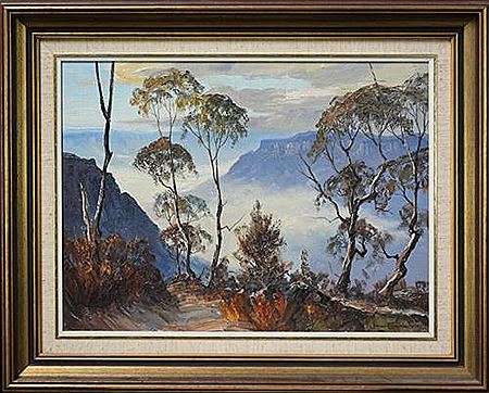 Valley Mist From Cliff Walk, Leura by John Emmett - Auction record, sale price, and art valuation. Compare with similar artists and explore comparable artworks.