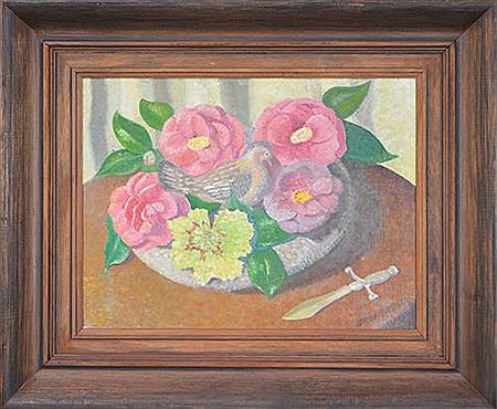 Still Life, Pigeon Among Roses
