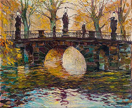 Die Breite Brücke in Potsdam, Ecke Dortu- und Breite Straße. Im Herbst