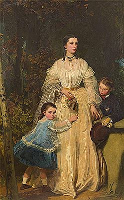 FULL LENGTH PORTRAIT OF MARY FOTHERGILL AND HER CHILDREN RICHARD AND MARY