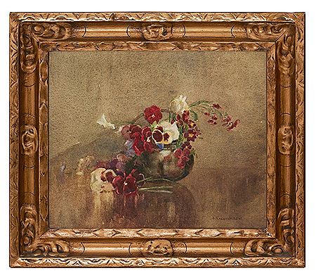 STILL LIFE OF VIOLETS by Agnes Middleton Raeburn - Auction record, sale price, and art valuation. Compare with similar artists and explore comparable artworks.
