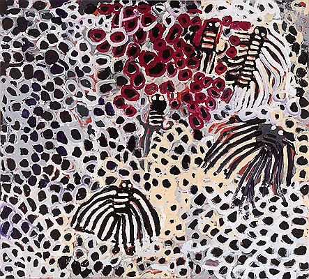 Sample artwork by Harry Tjutjuna (1930 - 2020), known for aboriginal paintings - View similar artists and auction records