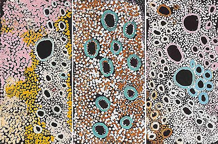 Sample artwork by Wingu Tingima (1910/20 - 2010), known for aboriginal western desert art, symbolic abstract paintings - View similar artists and auction records