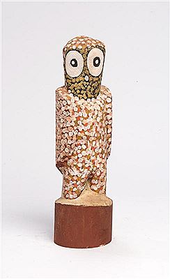 Owl (circa 1993) by Janice Clarke Kngwarreye - Auction record, sale price, and art valuation. Compare with similar artists and explore comparable artworks.
