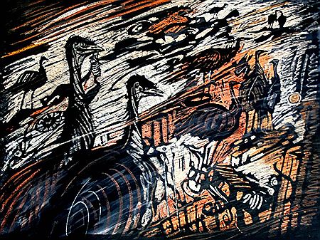 Flightless Birds Achieve Lift Off 1975 (10) by Elizabeth Durack - Auction record, sale price, and art valuation. Compare with similar artists and explore comparable artworks.