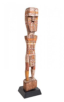 Untitled (Ceremonial Figure) (1965) by Mani Luki - Auction record, sale price, and art valuation. Compare with similar artists and explore comparable artworks.