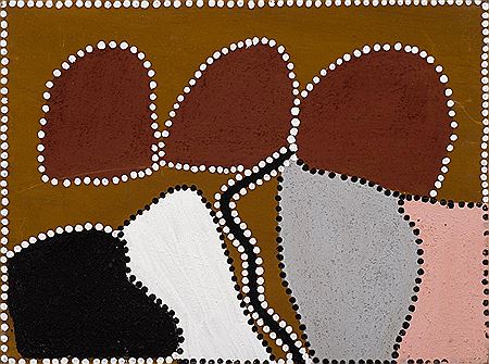 Sample artwork by Shirley Purdie (Born 1948), known for aboriginal art, religious themes - View similar artists and auction records