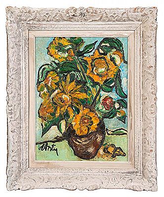 Still Life - Vase of Sunflowers by Henri D'Anty - Auction record, sale price, and art valuation. Compare with similar artists and explore comparable artworks.