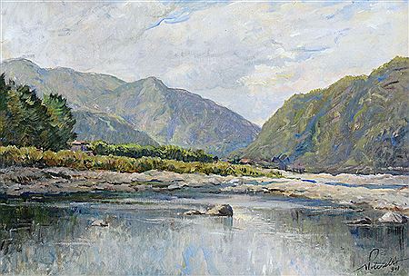 Scorcio della Valsesia by Eugenio Polesello - Auction record, sale price, and art valuation. Compare with similar artists and explore comparable artworks.