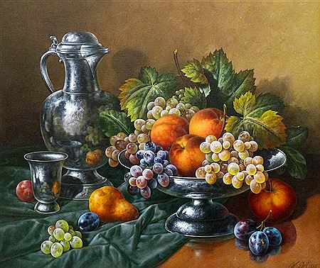 Still Life with Fruit by Werner de Caro - Auction record, sale price, and art valuation. Compare with similar artists and explore comparable artworks.