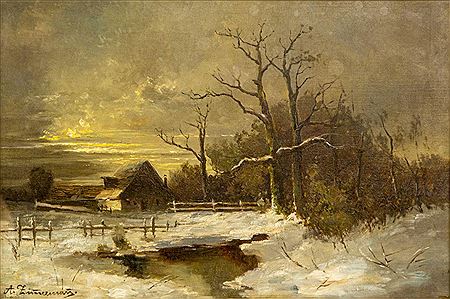Winter landscape with farm by Alfred Zimmermann - Auction record, sale price, and art valuation. Compare with similar artists and explore comparable artworks.