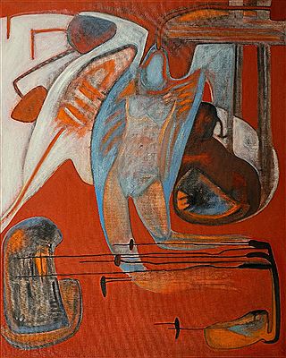 Sample artwork by Alexandra Poleo (Born 1957), known for figurative surrealist mixed-media images, abstraction, screen printing - View similar artists and auction records