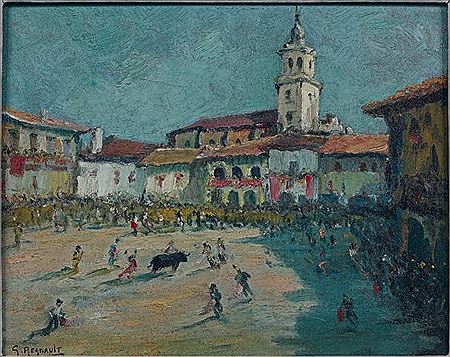 Course de Novillos sur la place de Medinacelli by Georges Regnault - Auction record, sale price, and art valuation. Compare with similar artists and explore comparable artworks.