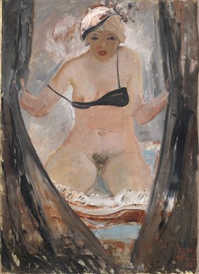 Behind the Curtain by Aleksander Alexandrovich Deneika - Auction record, sale price, and art valuation. Compare with similar artists and explore comparable artworks.