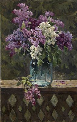 Bouquet of Lilacs by Vladimir Aleksandrovich Serov - Auction record, sale price, and art valuation. Compare with similar artists and explore comparable artworks.
