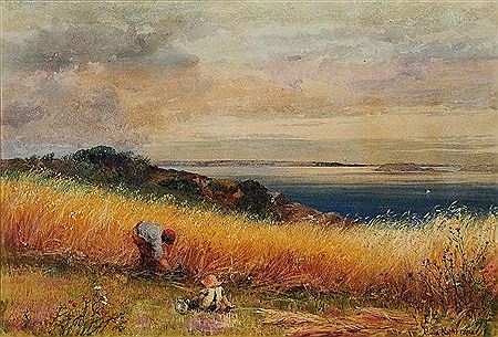 Reaping on the coast, looking towards Herm and Guernsey by Maud Naftel - Auction record, sale price, and art valuation. Compare with similar artists and explore comparable artworks.