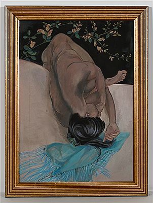 THE BLUE SHAWL by Joyce Mellish - Auction record, sale price, and art valuation. Compare with similar artists and explore comparable artworks.
