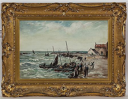 Sample artwork by John Terris (1865 - 1914), known for landscape, figure paintings - View similar artists and auction records
