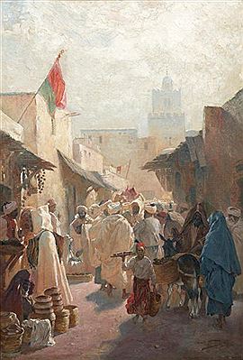 RUE ANIMÉE DANS LA MEDINA DE TUNIS by Max Tilke - Auction record, sale price, and art valuation. Compare with similar artists and explore comparable artworks.