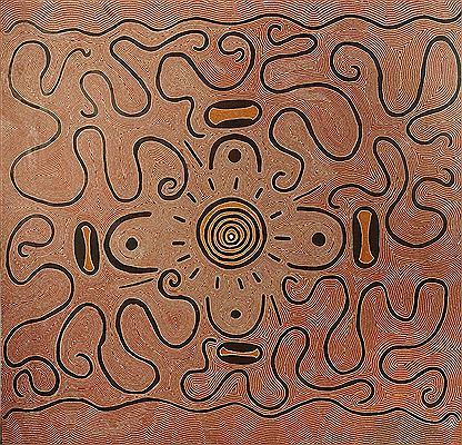 Sample artwork by Jimmy Robertson Tjampitjinpa (c.1944 - 2002), known for aboriginal art - View similar artists and auction records