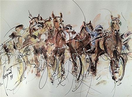 La course au Trot Attelé by Fabien Pouzerat - Auction record, sale price, and art valuation. Compare with similar artists and explore comparable artworks.