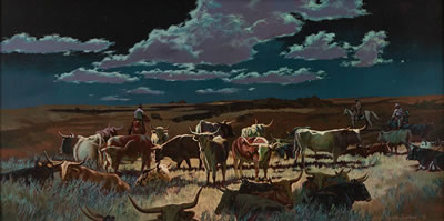 Bedding on the Herd by James Johnson - Auction record, sale price, and art valuation. Compare with similar artists and explore comparable artworks.