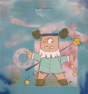Sample artwork by Adi Sened (Born 1972), known for street artist, box figure charactes - View similar artists and auction records