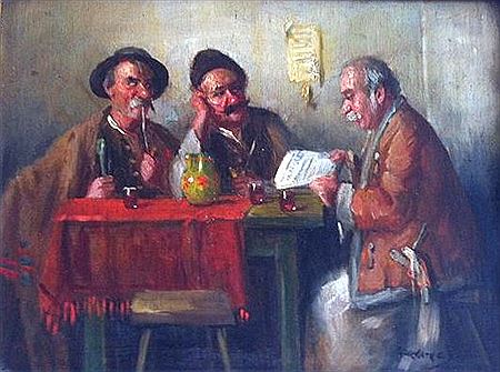 Glass of wine in the pub