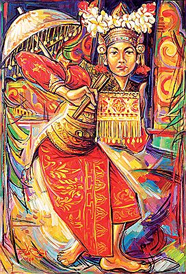 Sample artwork by Barli Sasmitawinata (1921 - 2007), known for realistic scenes in strong colors - View similar artists and auction records