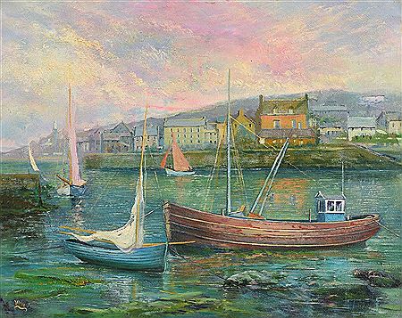 Kinsale Harbour by Michael Moore - Auction record, sale price, and art valuation. Compare with similar artists and explore comparable artworks.
