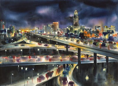 "Four-level interchange, downtown Los Angeles"