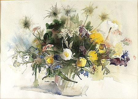 Wiesenblumenstrauß by Heinz Hofer - Auction record, sale price, and art valuation. Compare with similar artists and explore comparable artworks.