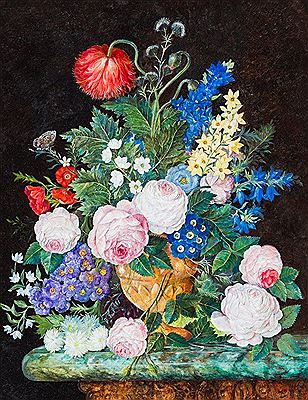 Blumenstilleben mit Insekt by Richard Handler - Auction record, sale price, and art valuation. Compare with similar artists and explore comparable artworks.
