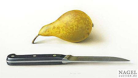 Still life with knife and pear, 1993 by Jan Peter Tripp - Auction record, sale price, and art valuation. Compare with similar artists and explore comparable artworks.