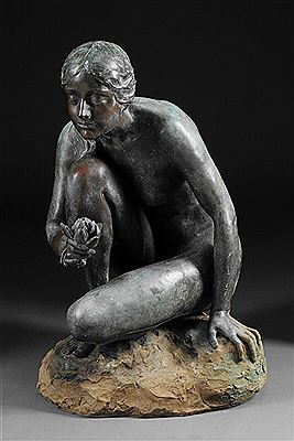 Sample artwork by Lucy Currier (Wilson) Richards (early 20th century), known for figure and fountain sculpture, nudes - View similar artists and auction records
